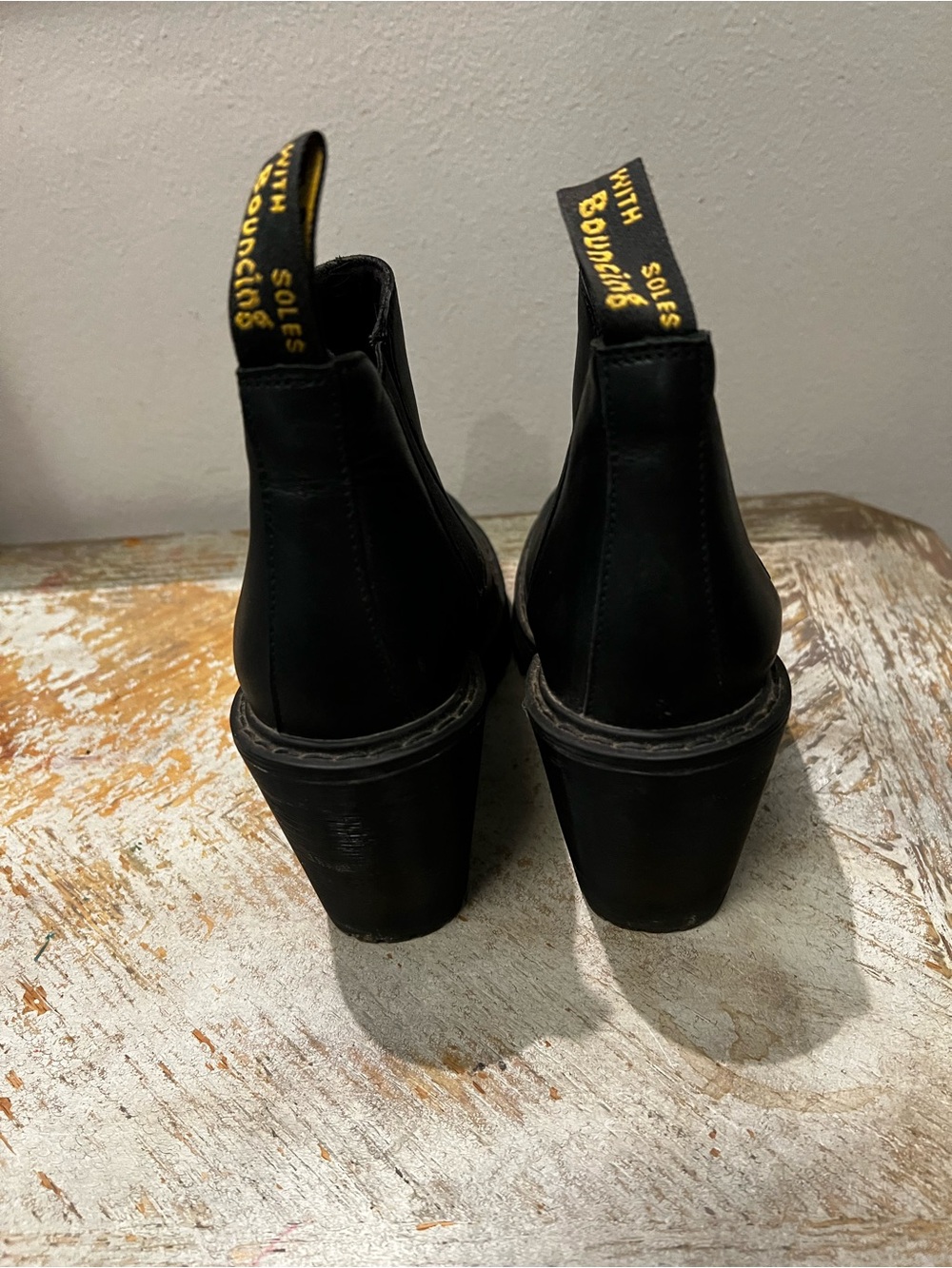 Dr. Martens Black Leather Chelsea Heeled Ankle Boots Grunge Goth Whimsigoth - Picture 4 of 11